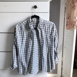 Blue and White Checkered Button down